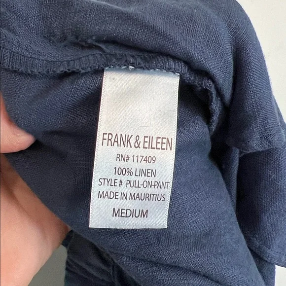 Frank & Eileen Linen Set Eileen Button Down and Pull On Pant in Blue - Medium - Picture 15 of 16